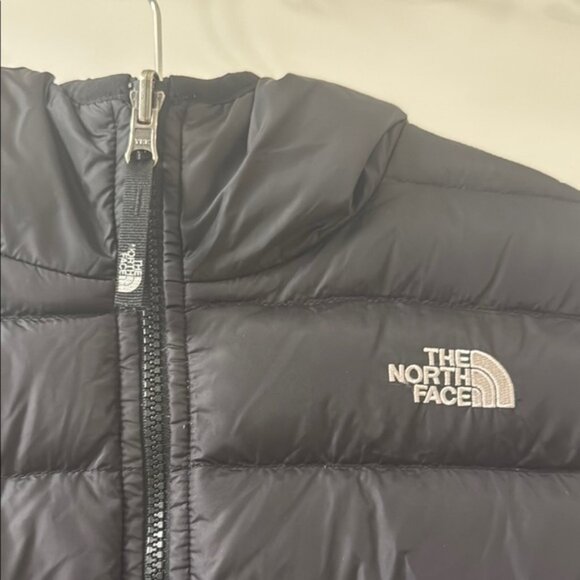 The North Face Black Plaid Reversible Down Hooded Puffer Jacket Coat Boys XL - Picture 4 of 11